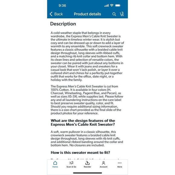 Express Cable Knit Sweater NEW XL - tan /camel - cotton - Picture 7 of 8